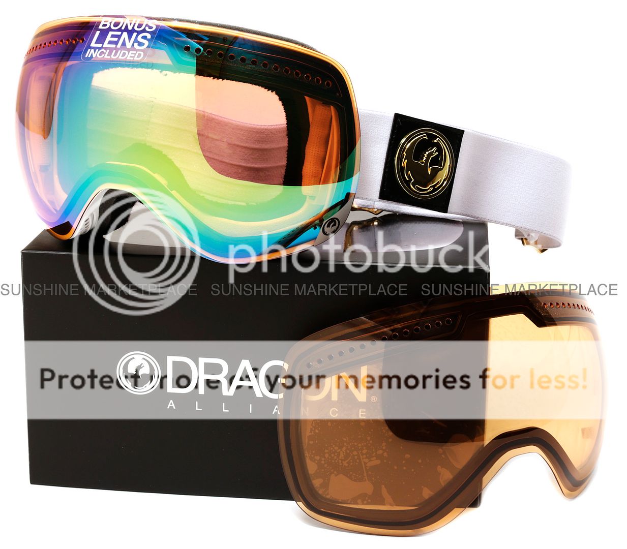 NEW 2014 Dragon APX GogglesWhiteGold Ionized + Amber LensSAME DAY