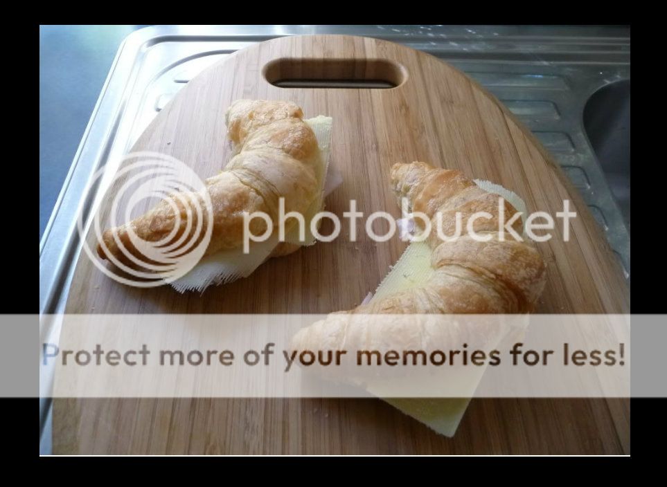 ham & cheese croissants cooked in a toaster